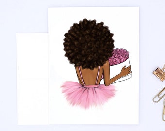 Pretty in Pink - African American Valentine es Day Card