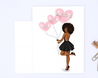 Be My Valentine - African American Valentine's Day Card