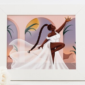 Queen Energy Unleashed - African American Fashion Illustration Art Print