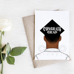 African American Graduation Card for Men - Fashion Illustration