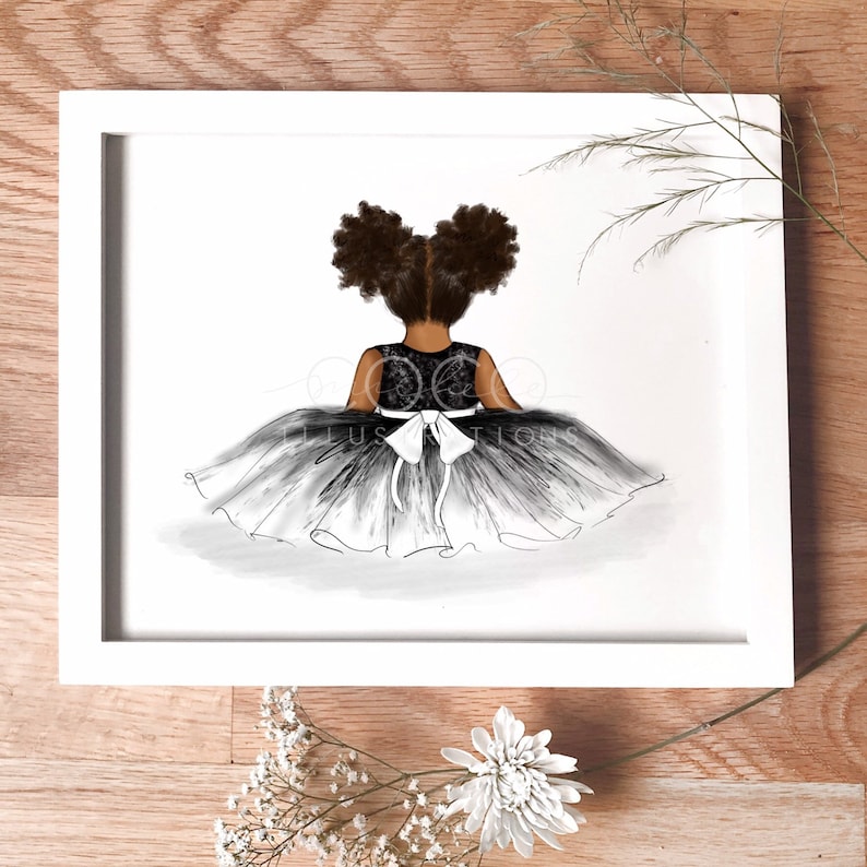 Good Little Girl Art Print African American x Ballerina Decor x Nursery Wall Art
