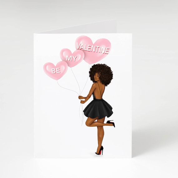 Be My Valentine - African American Valentine's Day Card