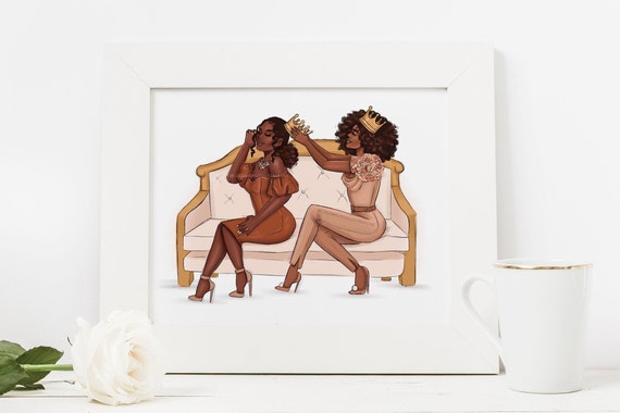 Sisterhood - African American Fashion Illustration Art Print