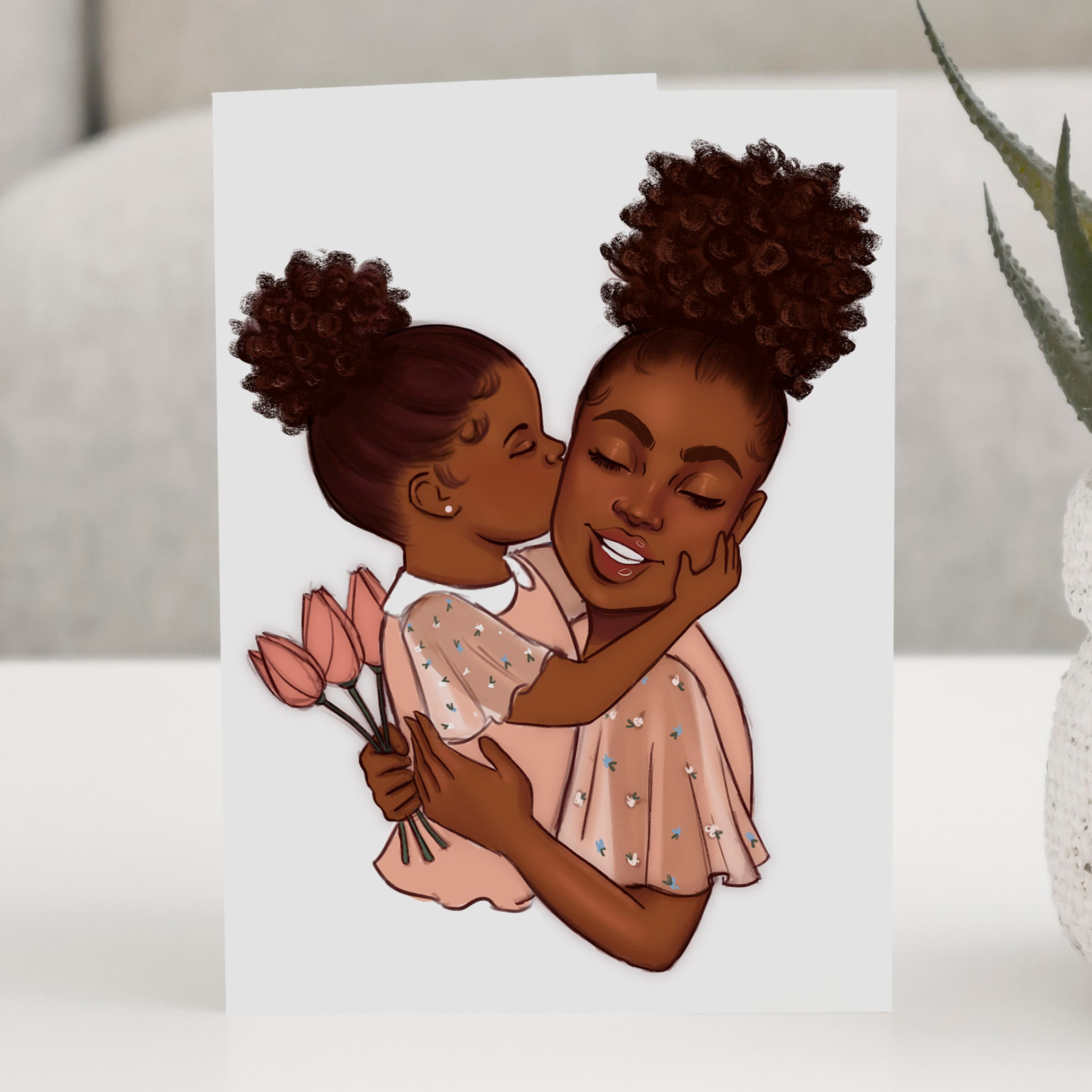 Flowers for Mommy African American Mother's Day Card - Etsy