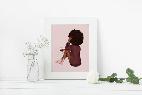 Party of One - African American Fall Fashion Illustration Art Print