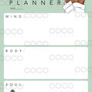 Printable Self Care Planner With African American Illustration - Etsy