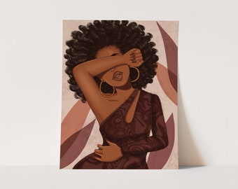 Marbled Melanin - African American Fashion Illustration Art Print | Coco Michele