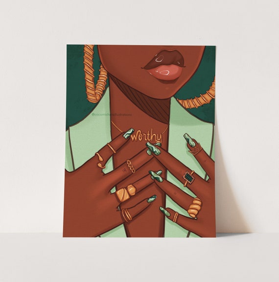Worthy - African American Fashion Illustration Art Print | Coco Michele