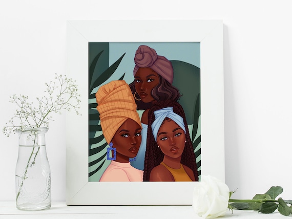 Sister Circle - African American Fashion Illustration Art Print