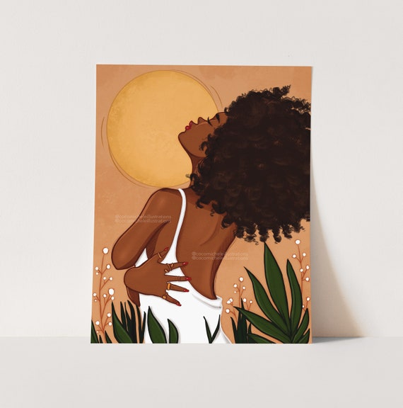 Sun Gazer - African American Fashion Illustration Art Print | Coco Michele