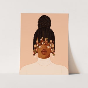 Braids & Beads - African American Fashion Illustration Art Print | Coco Michele