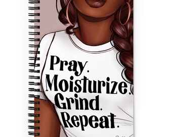 The Mantra  Dotted Paper Spiral Notebook | African American Art | Coco Michele