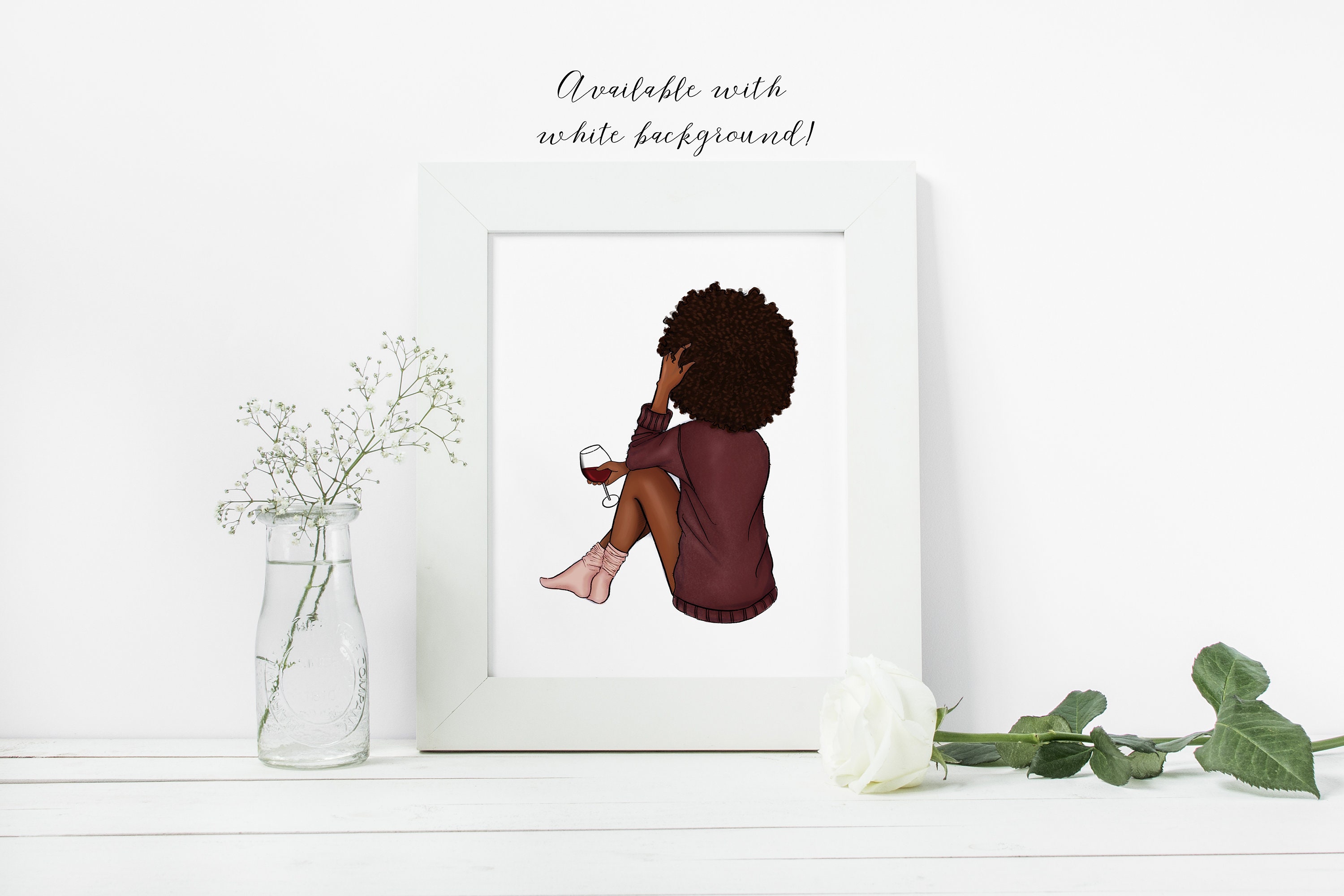 Party of One - African American Fall Fashion Illustration Art Print