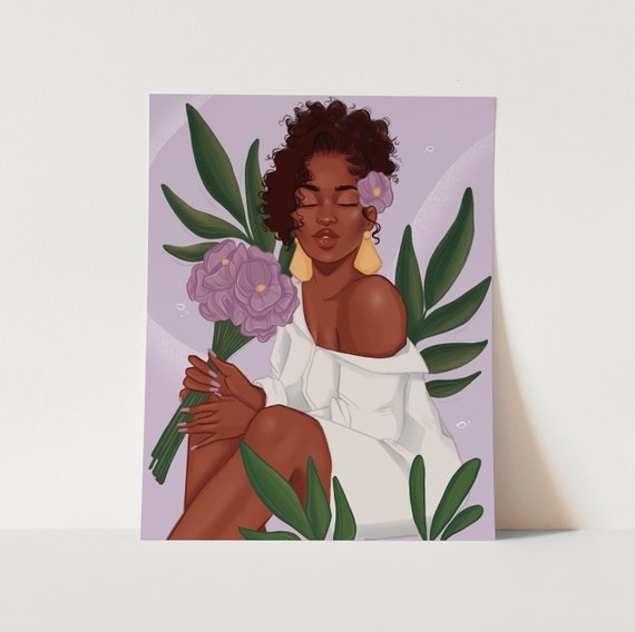 May flowers - African American Fashion Illustration Art Print | Coco Michele