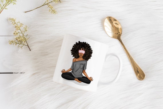 Protecting My Peace African American Mug | Black Art | Fashion Illustration