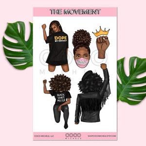 The Movement Sticker Sheet - African American | Black Girl Magic Matte Stickers