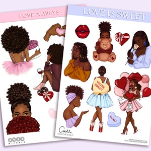 The Valentine's Day Sticker Bundle - African American | Black Girl Magic Matte Stickers | Coco Michele