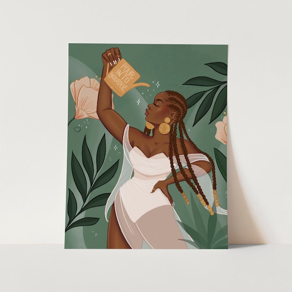 Pour Into Yourself - African American Fashion Illustration Art Print | Coco Michele