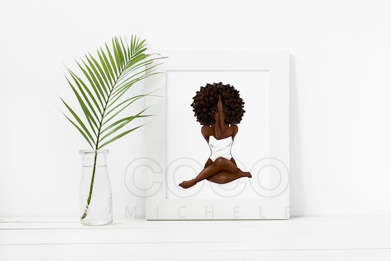 Black Yogi - African American Fall Fashion Illustration Art Print