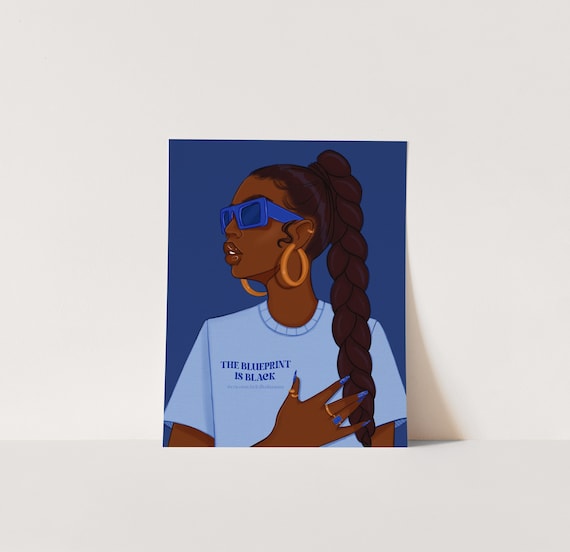 The Blueprint is Black - African American Fashion Illustration Art Print | Coco Michele