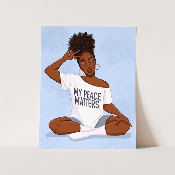 My Peace Matters - African American Fashion Illustration Art Print | Coco Michele