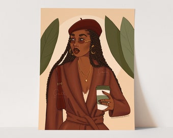 Never Settle - African American Fashion Illustration Art Print