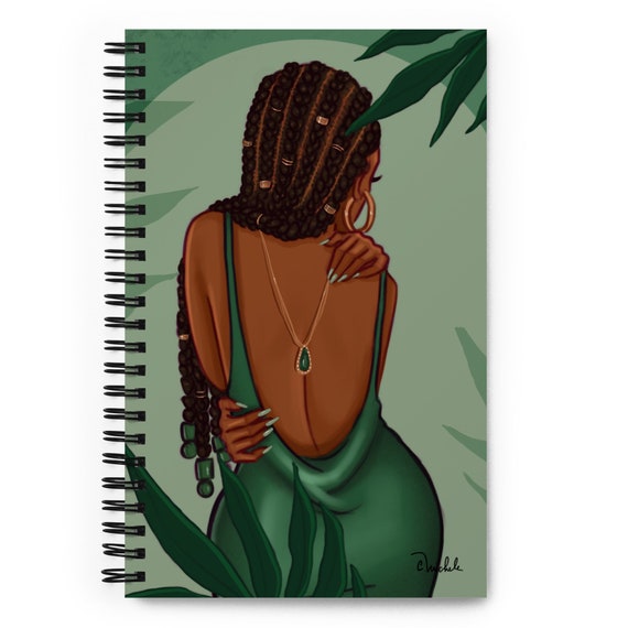 Her Garden Dotted Paper Spiral Notebook | African American Art | Coco Michele