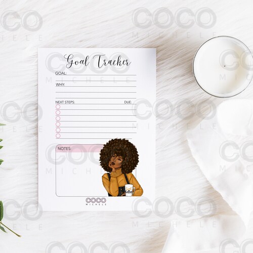 Printable Self Care Planner With African American Illustration - Etsy