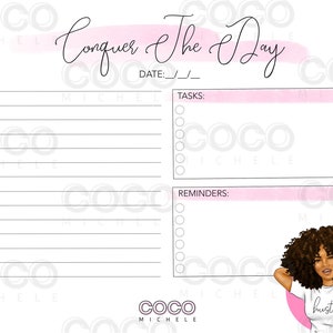 Printable Daily Planner with African American Illustration