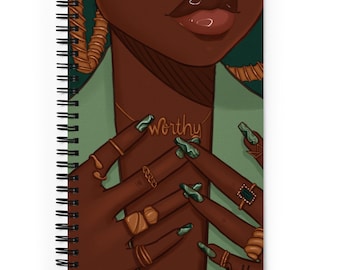 Worthy Dotted Paper Spiral Notebook | African American Art | Coco Michele