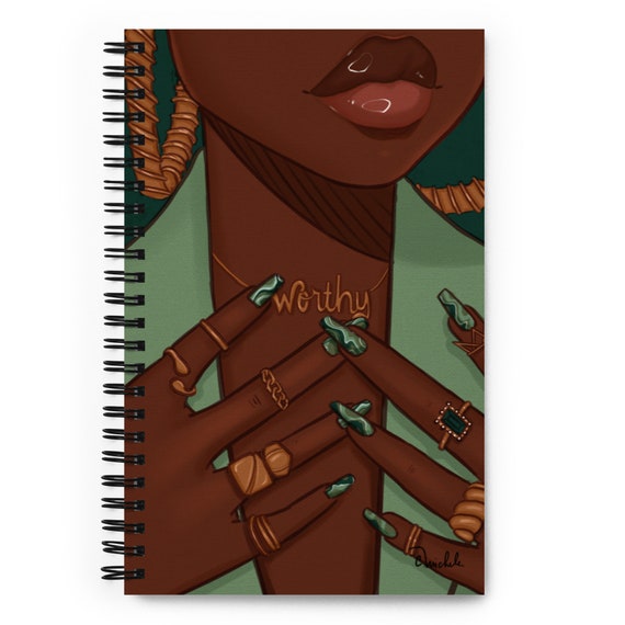 Worthy Dotted Paper Spiral Notebook | African American Art | Coco Michele