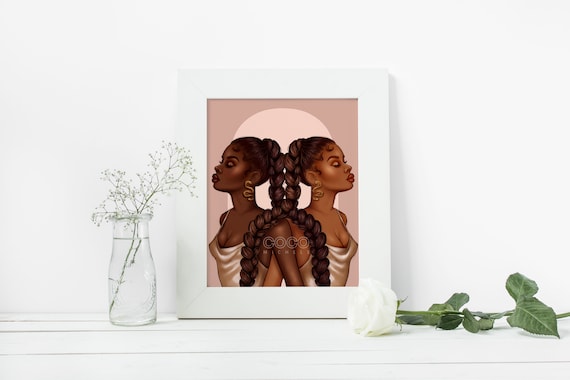 The Twins - African American Fashion Illustration Art Print