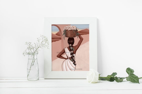 Gaze of Giza - African American Fashion Illustration Art Print