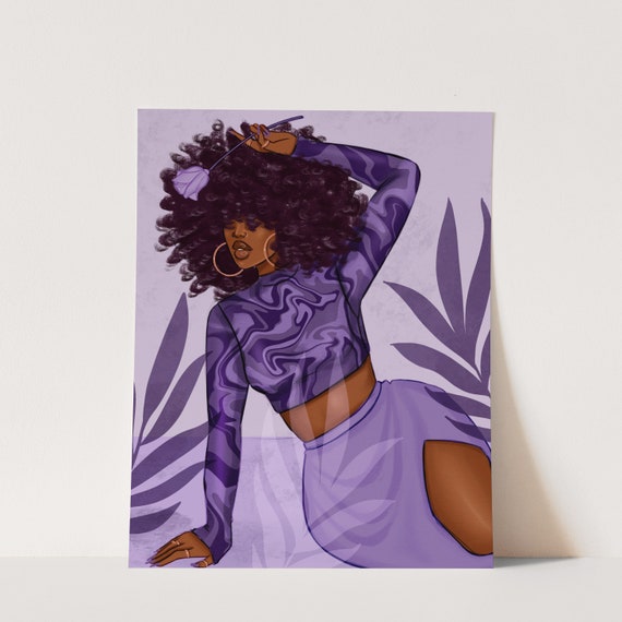 Fleur De Lavande- African American Fashion Illustration Art Print | Coco Michele