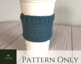 Cup Cozy Crochet Pattern, Sock Yarn Coffee Sleeve Crochet Pattern