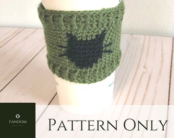 Cat Cup Cozy Crochet Pattern, Cat Coffee Sleeve Pattern to Crochet