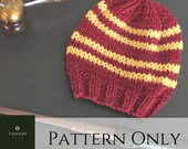 Knitting Pattern / Easy Knit Beanie Pattern Knit Hat Pattern Baby Kids Women / Wizard School Spirit Gifts to Knit Easy Quick House Colors