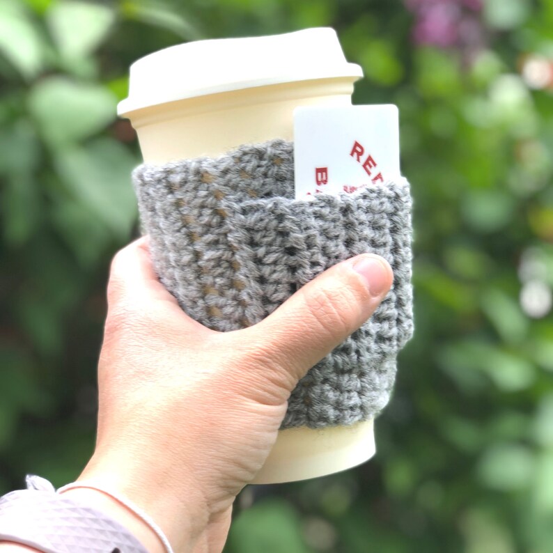 Crochet Pocket Cup Cozy Pattern, Coffee Sleeve Crochet Pattern Gift Card Holder / Easy Crochet Gifts Pattern Quick Crochet Pattern Fast image 4