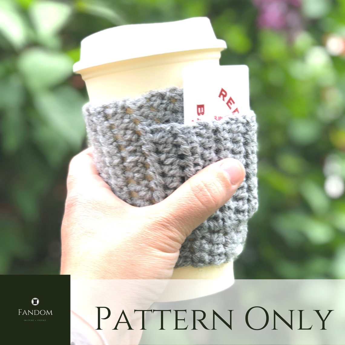 Crochet Pocket Cup Cozy Pattern Coffee Sleeve Crochet Pattern Etsy