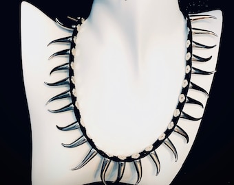 Cat Claw Spiked Leather Necklace