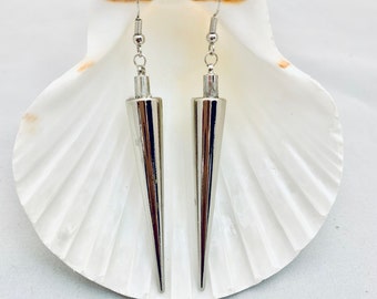 Spike Dangle Earrings / Silver Earrings/ Edgy Earrings