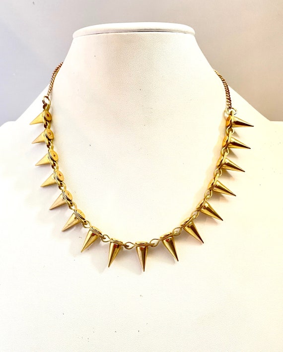 Elegant Spike Necklace Gold Spike Chain Necklace Etsy UK