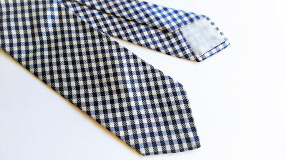 Mens Vintage Tartan Neck Tie Plaid by Burt Pulitzer Necktie Slim  1960/'s
