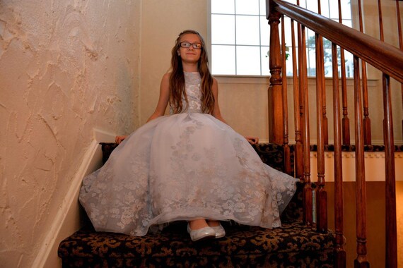 girls grey bridesmaid dress