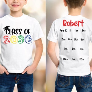 Class of 2037, class of 2039 shirt, class of shirt, Kindergarten, First Day of School, Last Day of School, Graduation, Grow with me shirt