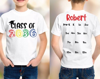 Class of 2037, class of 2039 shirt, class of shirt, Kindergarten, First Day of School, Last Day of School, Graduation, Grow with me shirt