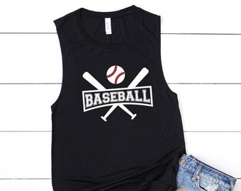 Baseball Tank Top ,Baseball Shirts, Baseball women's moms all day tank top cute shirt for game sports tank top women's tanks muscle tank