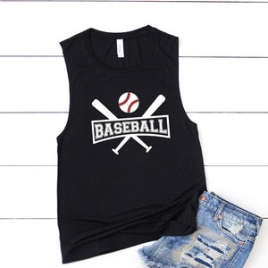 Baseball Tank Top ,Baseball Shirts, Baseball women's moms all day tank top cute shirt for game sports tank top women's tanks muscle tank