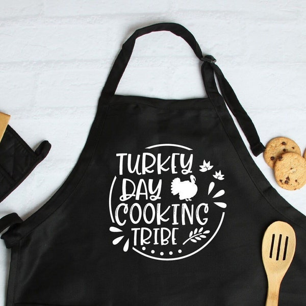 Turkey Day Cooking Tribe Apron,  Holiday Cooking Apron, Funny Thanksgiving Apron, Unisex apron, Cooking Lovers, Holiday Gift Giving