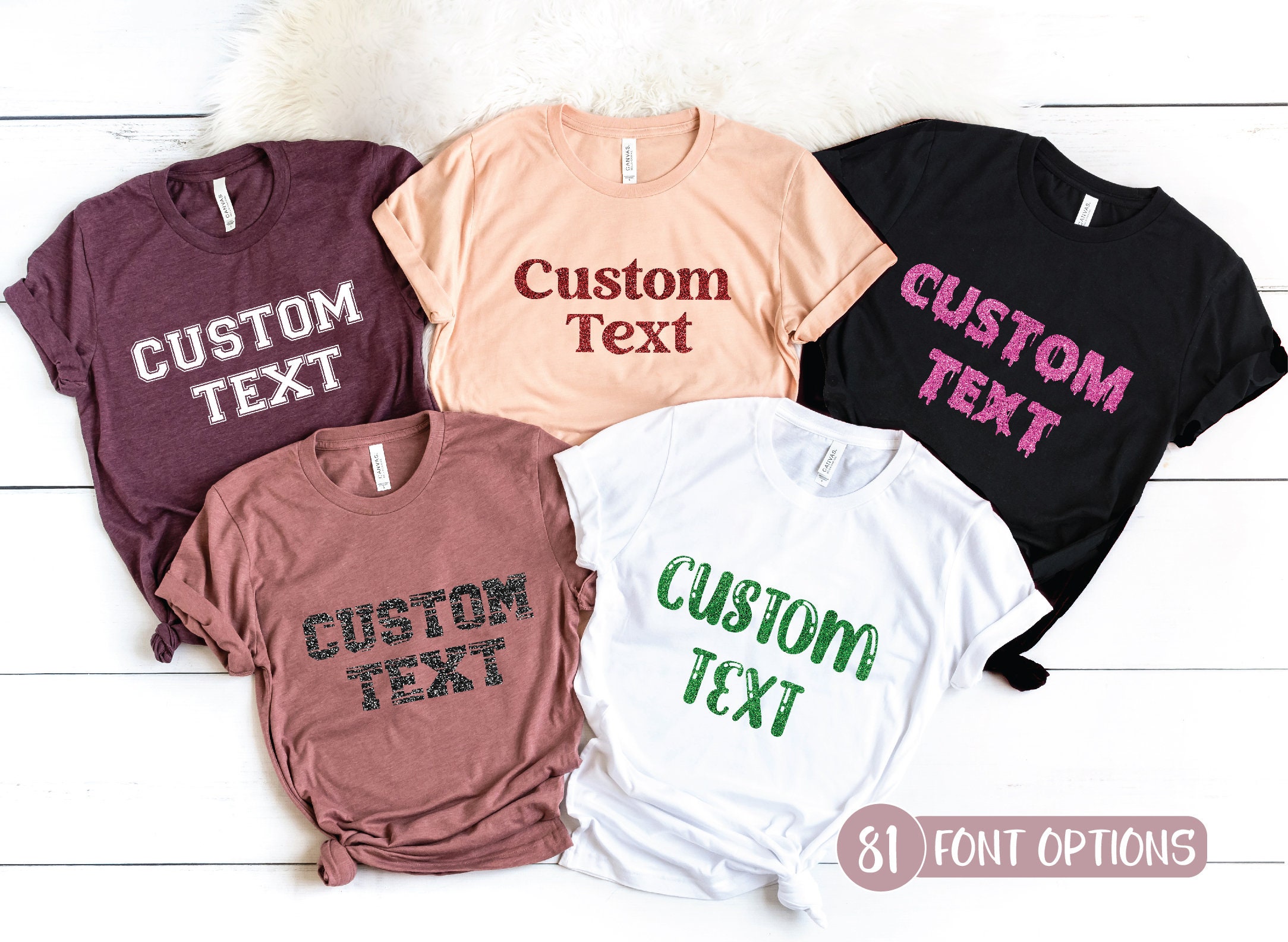 Custom Text Shirt Add Your Own Text Customized Women Shirt Etsy UK
